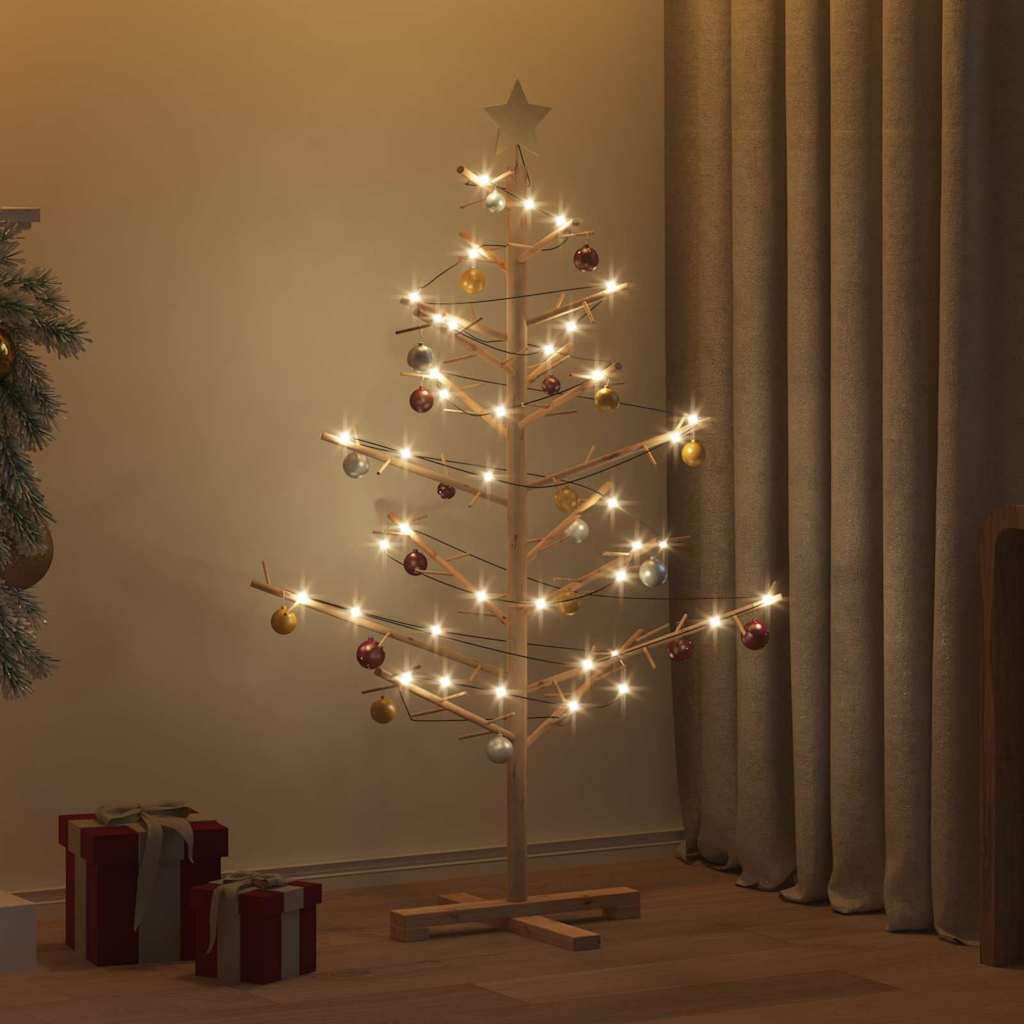 JUNG Vida Holz Weihnachtsbaum mit Ständer Natur 125 cm Massivholz Kiefer