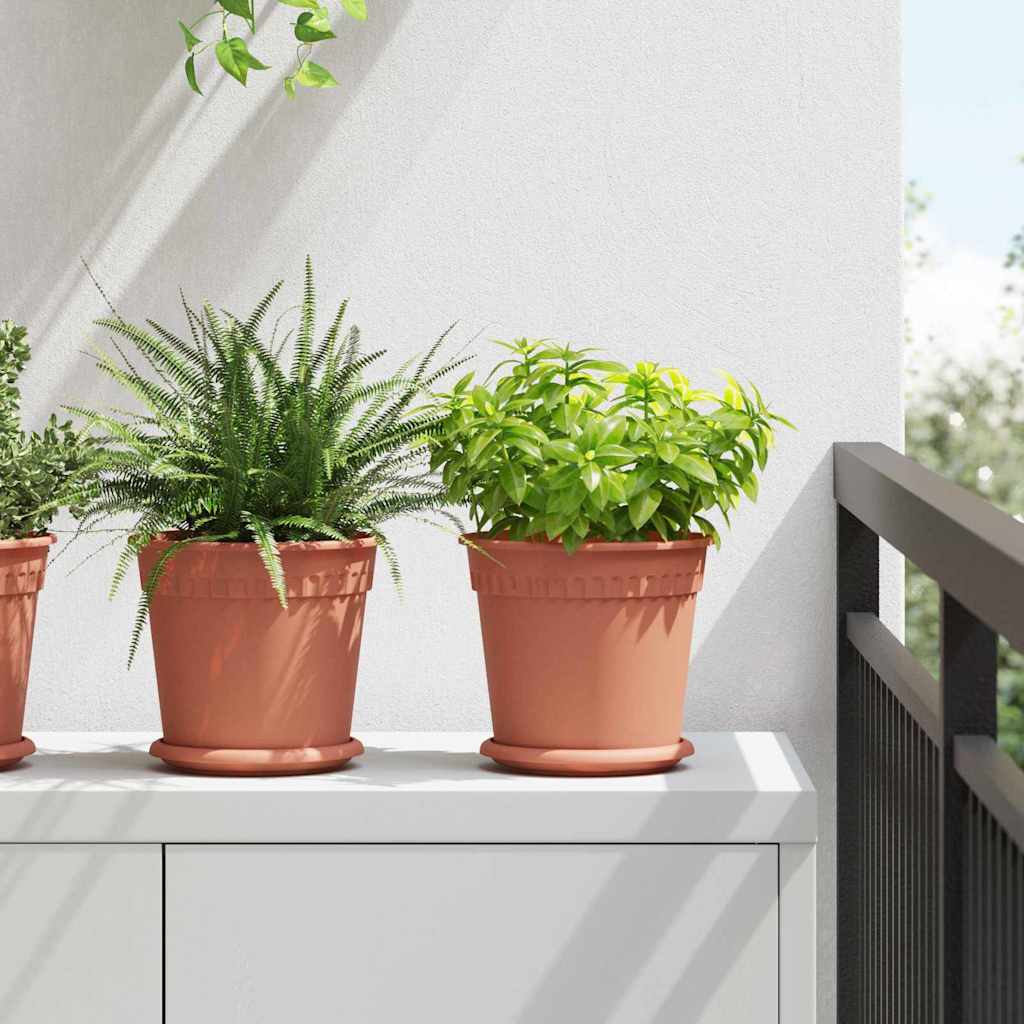 JUNG Vida Runder Blumentopf 24 pcs Ziegelrot Ø 19 x 16 cm Kunststoff