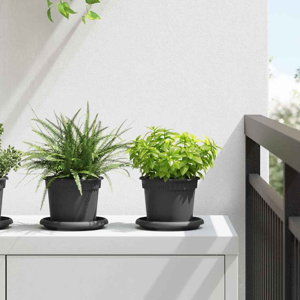 JUNG Vida Runder Blumentopf 24 pcs Schwarz Ø 12,5 x 10 cm Kunststoff