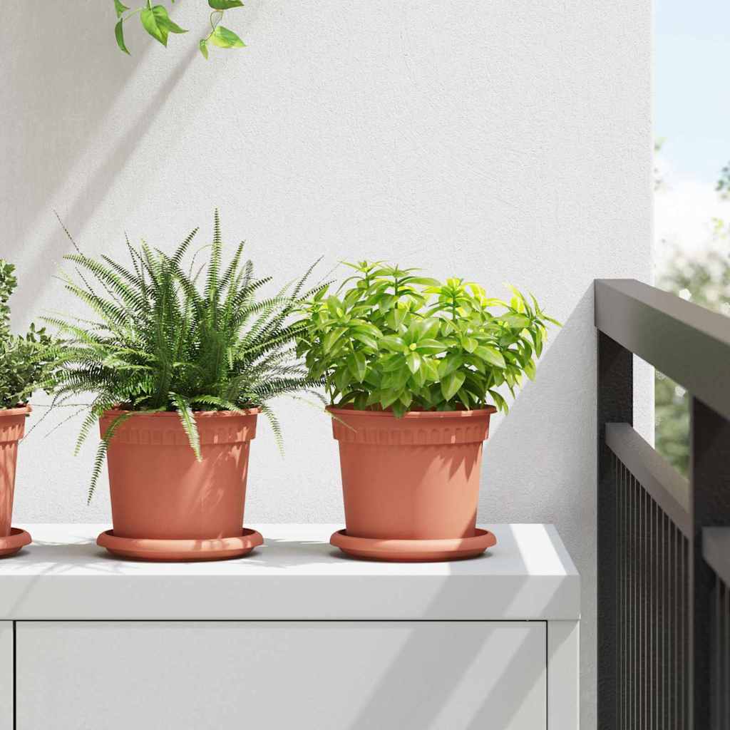 JUNG Vida Runde Blumenplatte 24 pcs Ziegelrot Ø 14 x 2 cm Kunststoff