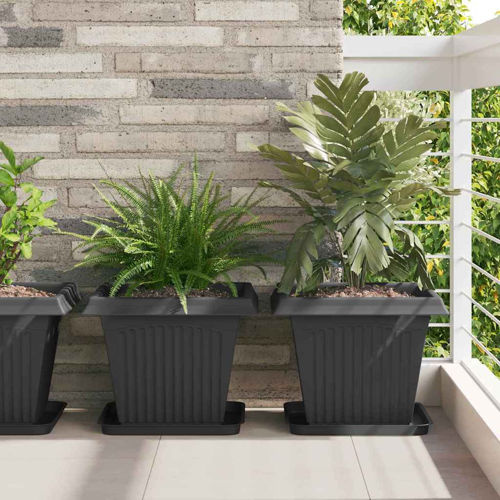 JUNG Vida Quadratischer Blumentopf 24 pcs Schwarz 38 x 38 x 30 cm