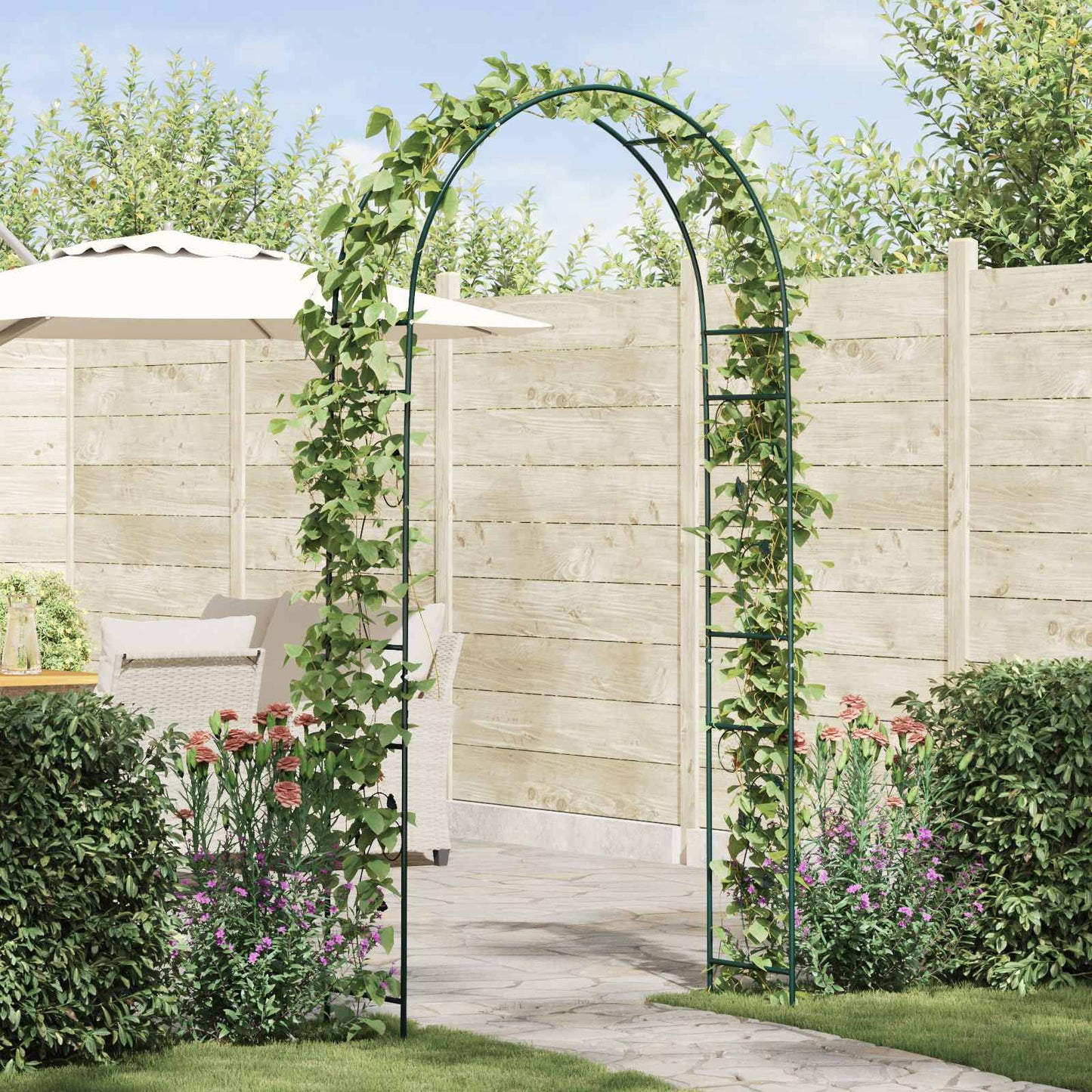 JUNG Vida Gartenbogen Floral Grün 115 x 37 x 231 cm