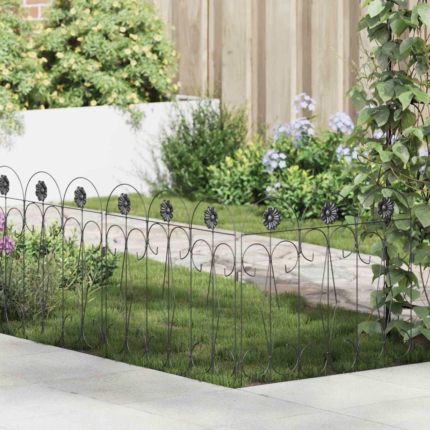 JUNG Vida Gartenzaun Spalier Schwarz 305,5 x 55,5 x 0,3 cm
