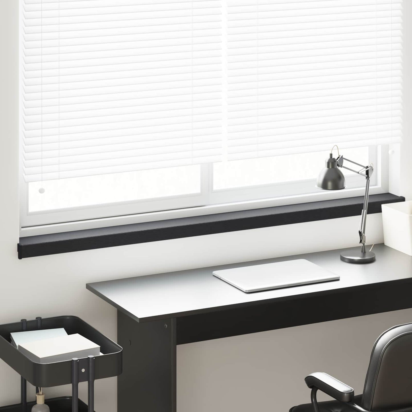 JUNG Vida Fensterbank Anthrazit mit Holzmaserung 160 x 10 x 4,5 cm PVC