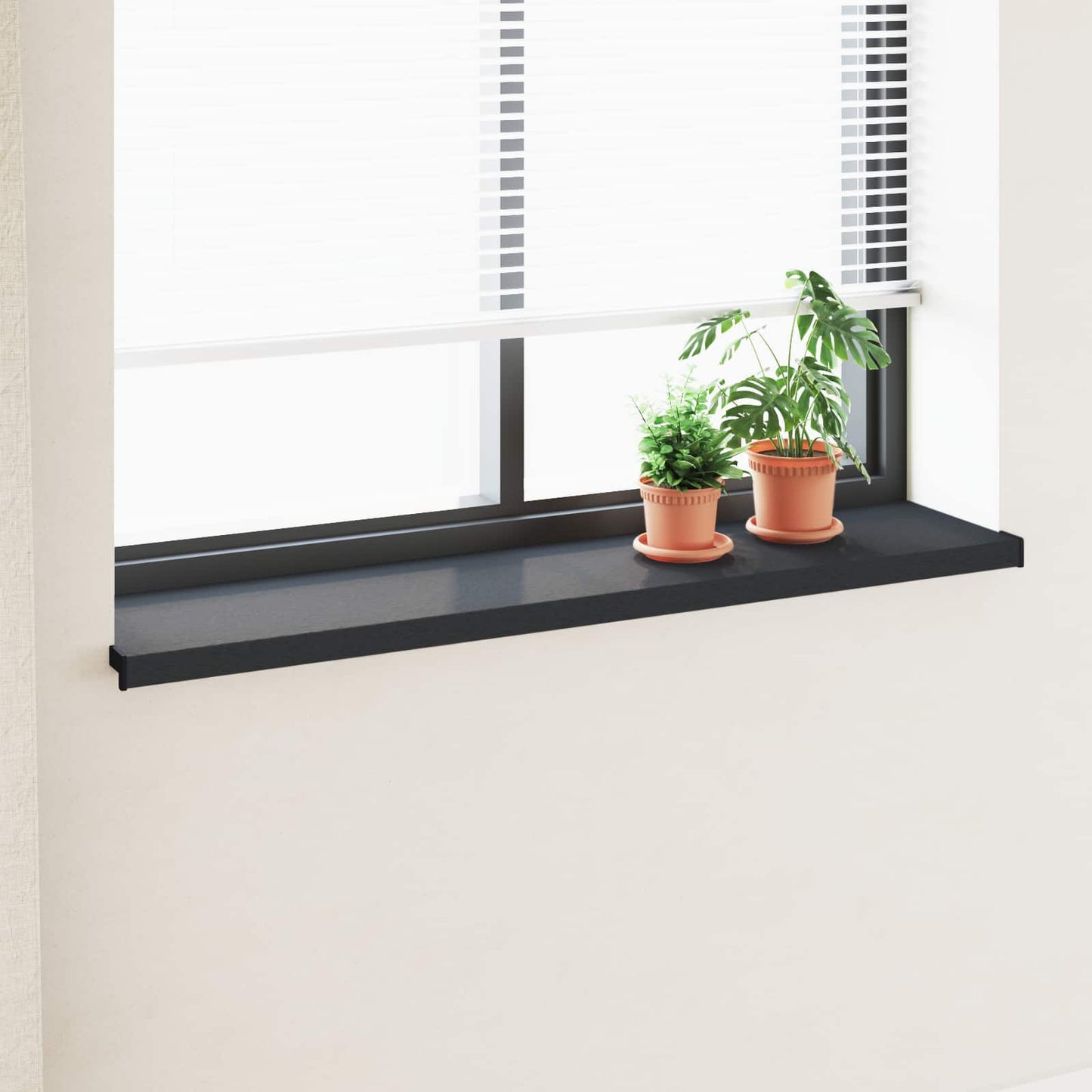 JUNG Vida Fensterbank Anthrazit mit Holzmaserung 140 x 30 x 4,5 cm PVC