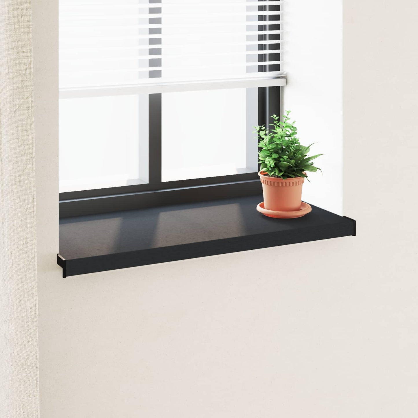 JUNG Vida Fensterbank Anthrazit mit Holzmaserung 60 x 40 x 4,5 cm PVC