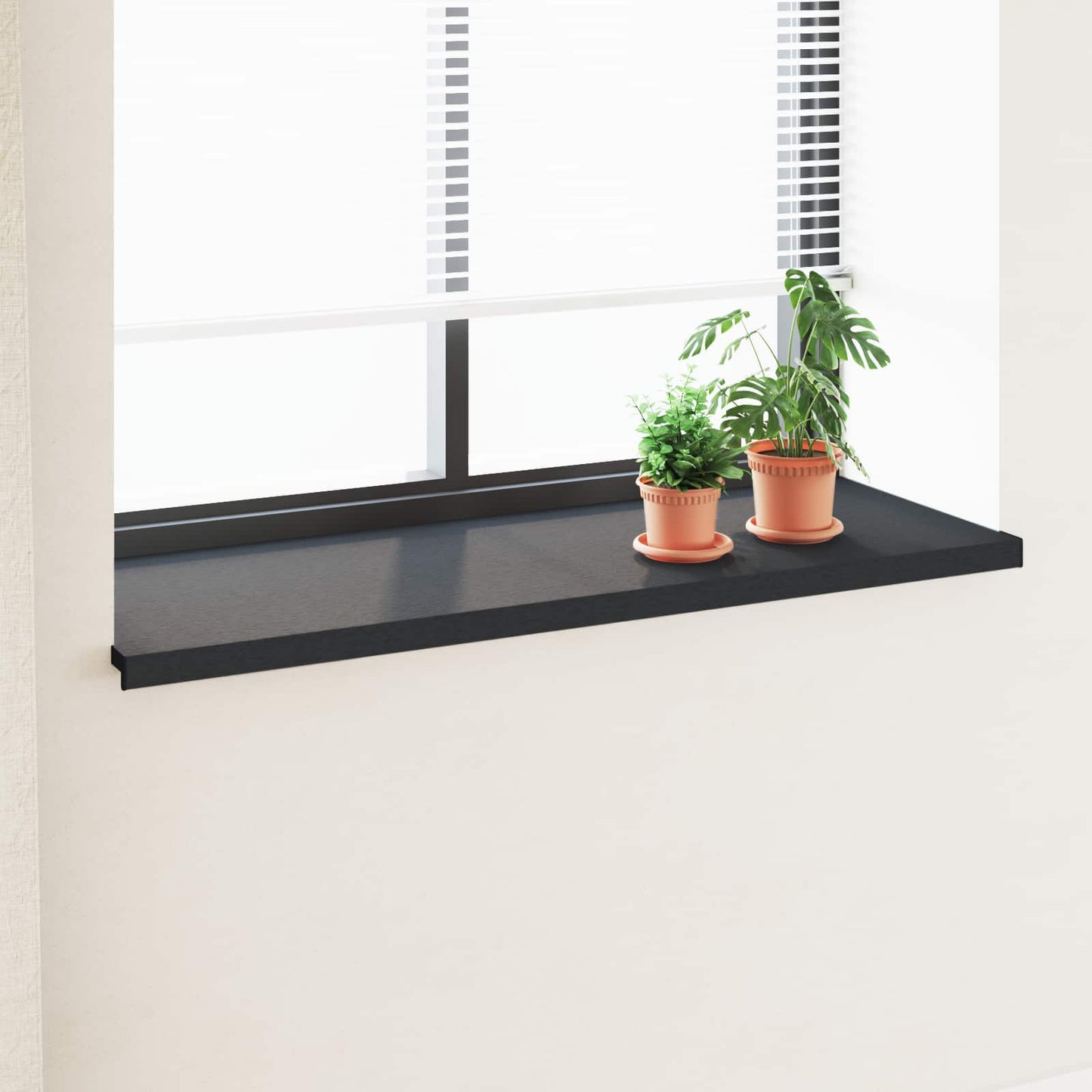 JUNG Vida Fensterbank Anthrazit mit Holzmaserung 140 x 50 x 4,5 cm PVC