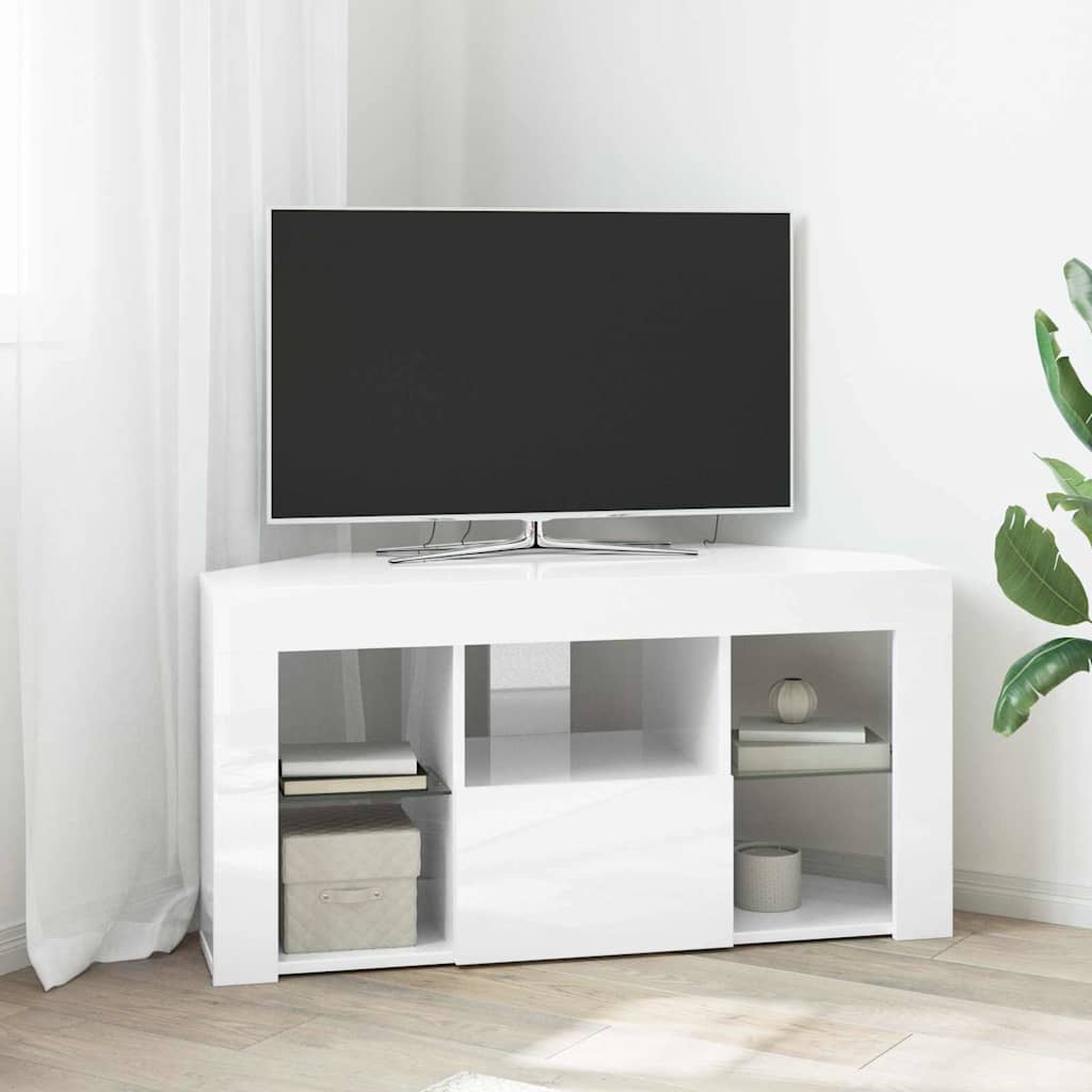 JUNG Vida Eck-LED-TV-Schrank Wandmontiert Hochglanz Weiß 100 x 40 x 50 cm