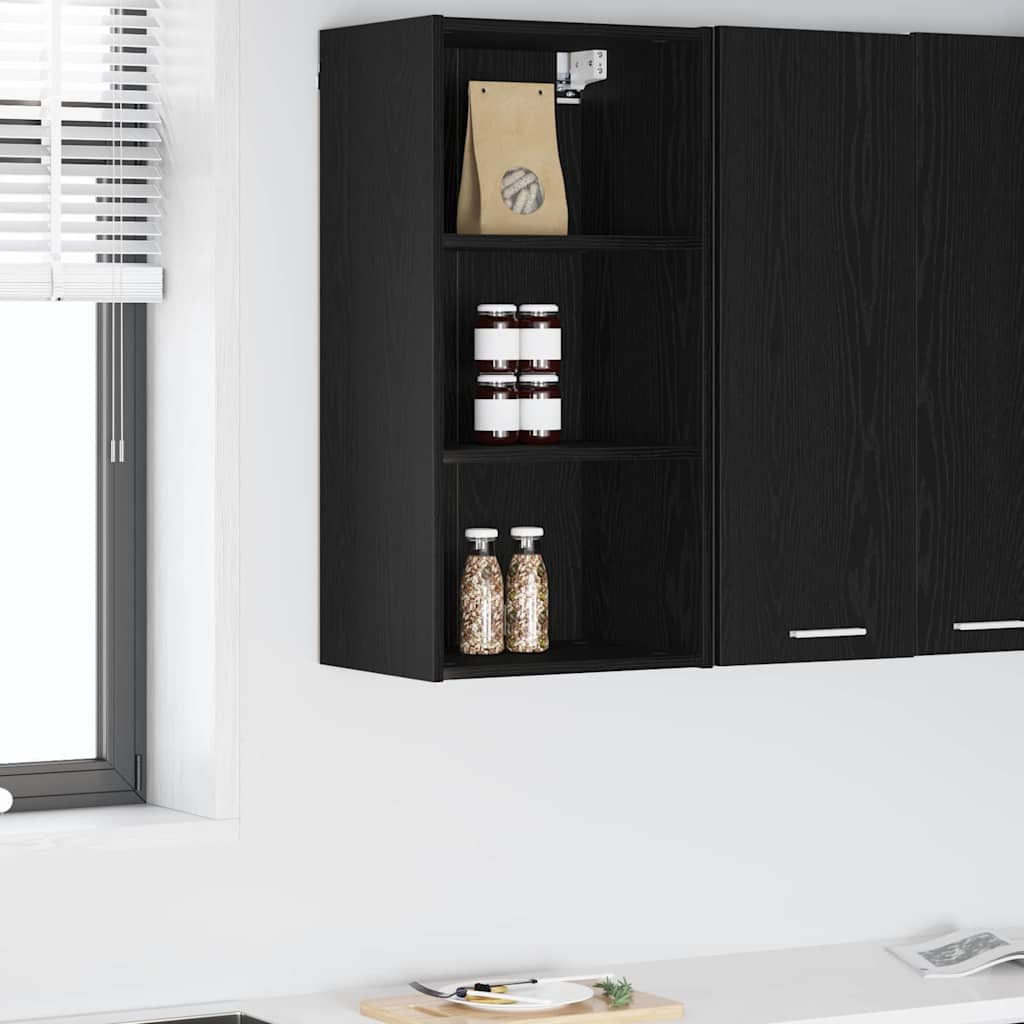 JUNG Vida Hängeschrank Schwarz Eichen-Optik 40 x 29,5 x 80 cm