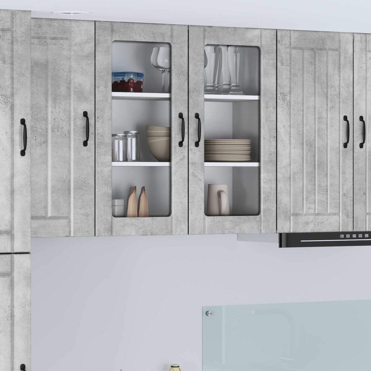 JUNG Vida Küchenschrank Beton Grau 80 x 31 x 80 cm Holzwerkstoff