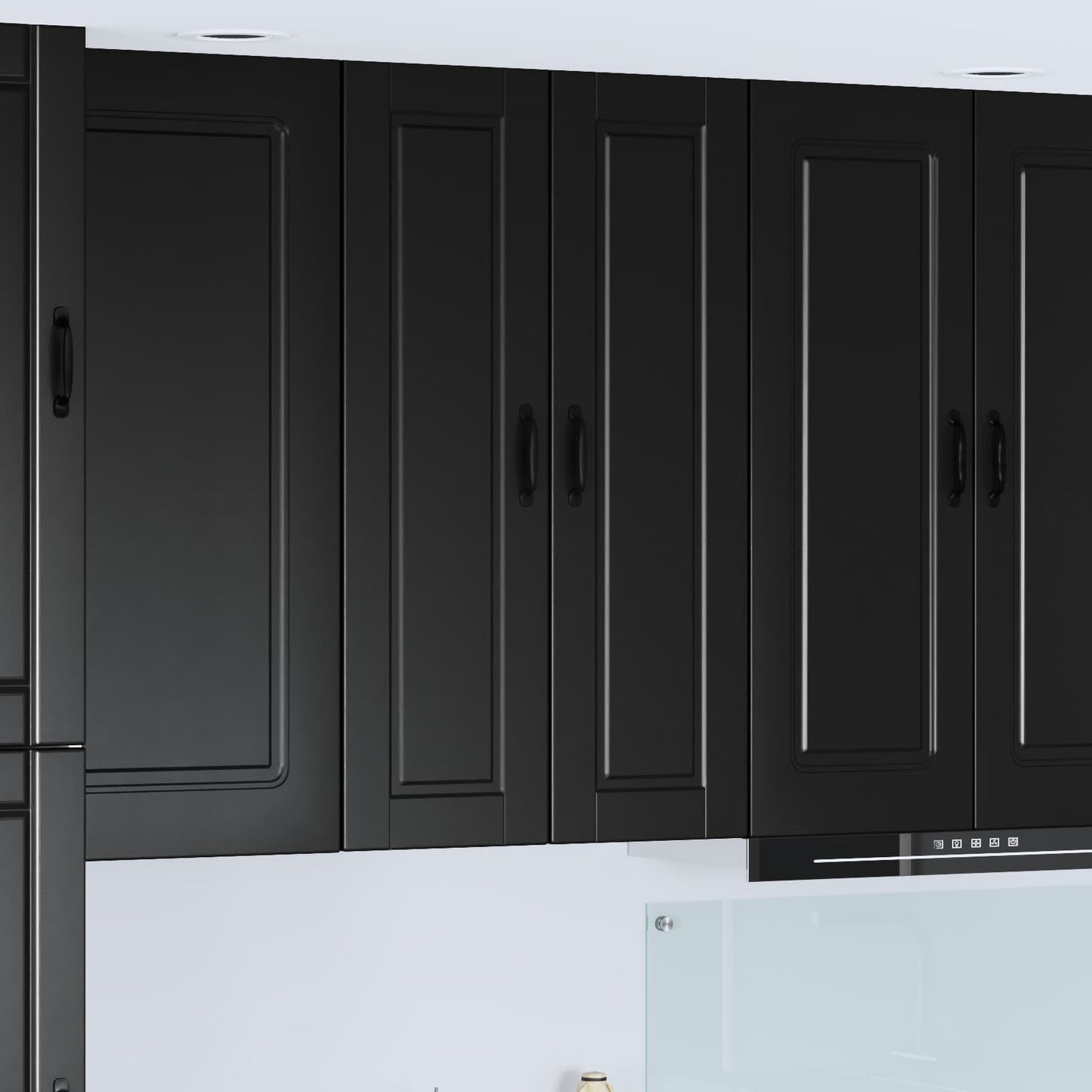 JUNG Vida Küchenschrank mit Regal Schwarz 30 x 31 x 100 cm Holzwerkstoff