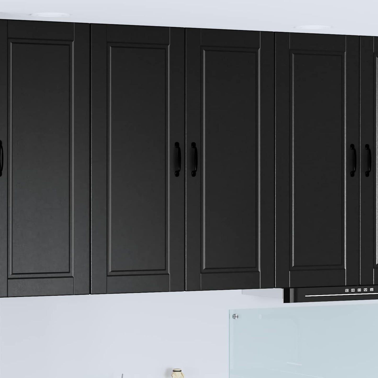 JUNG Vida Küchenschrank mit Regal Schwarz 80 x 31 x 100 cm Holzwerkstoff