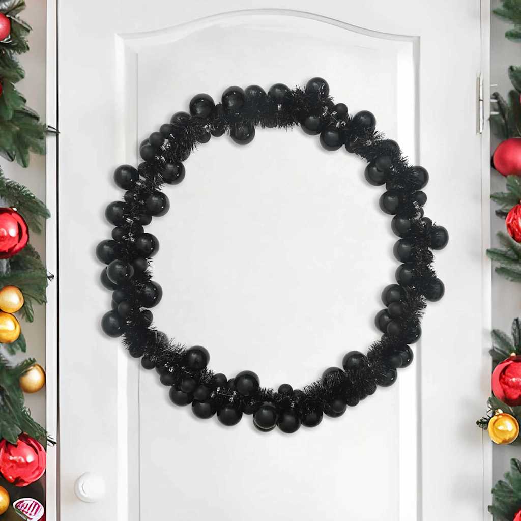 JUNG Vida Weihnachtskugelgirlande Schwarz 186 cm Polystyrol