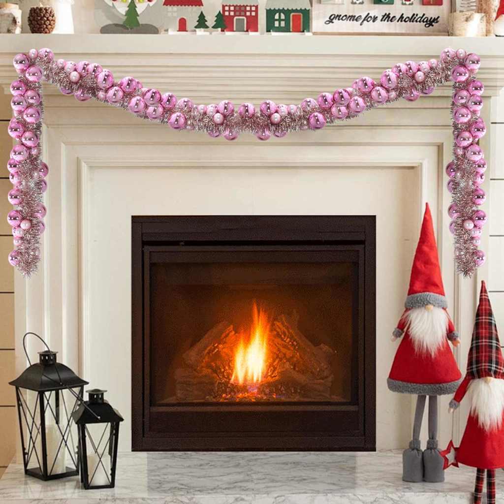 JUNG Vida Weihnachtskugelgirlande Rosa 186 cm Polystyrol