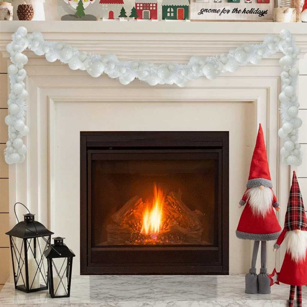 JUNG Vida Weihnachtskugelgirlande Weiß 186 cm Polystyrol