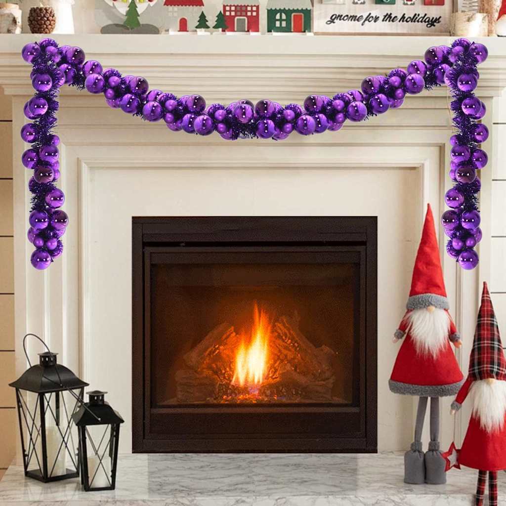JUNG Vida Weihnachtskugelgirlande Lila 186 cm Polystyrol