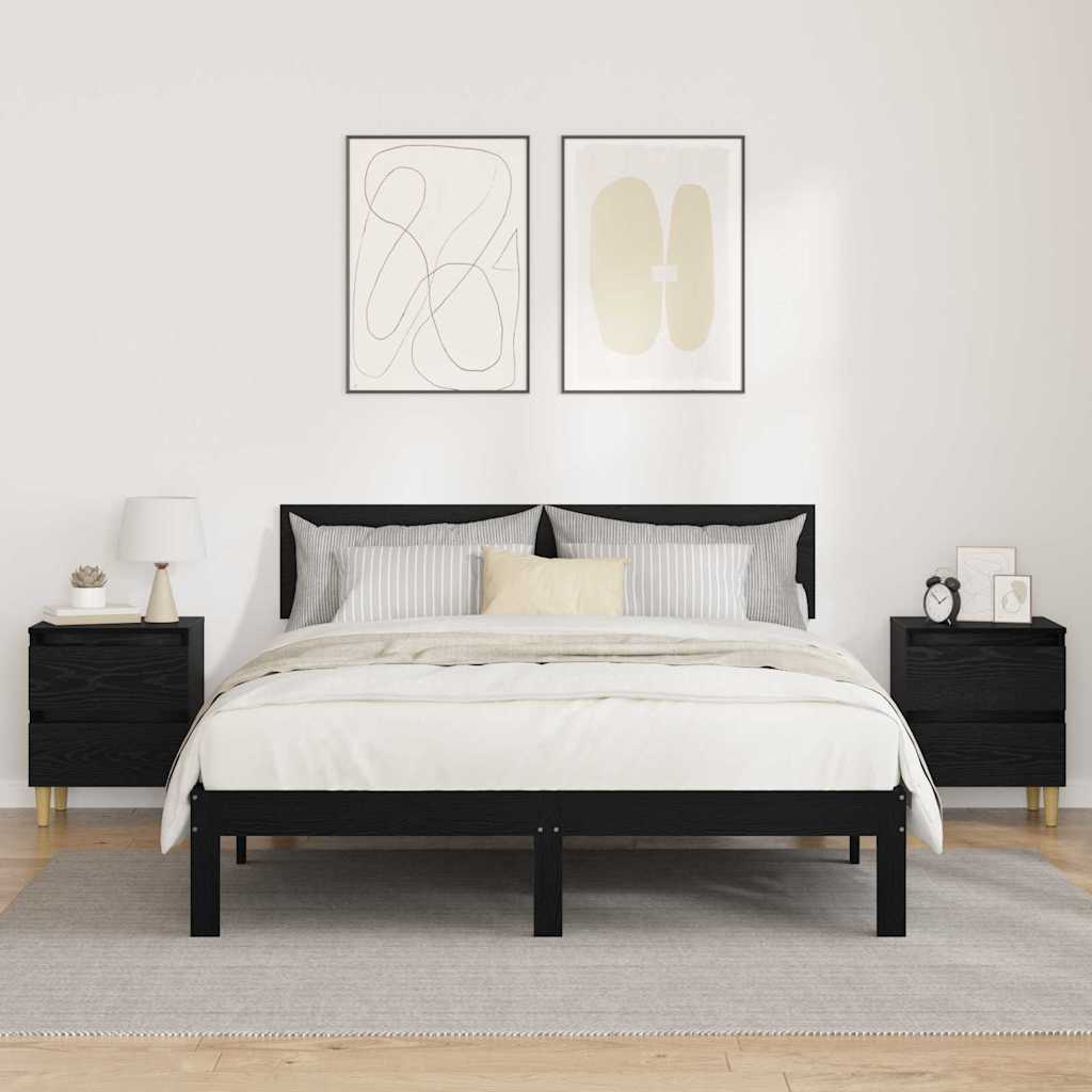 JUNG Vida Bettschränke 2 pcs Schwarz Eichen-Optik 40 x 35 x 50 cm