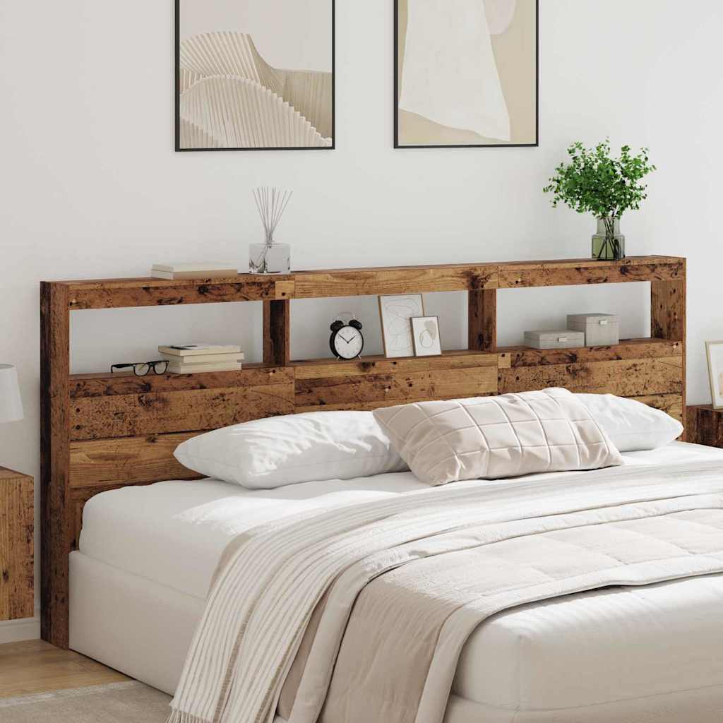 JUNG Vida Kopfteil mit Regal Altholz 220 x 17 x 102 cm Holzwerkstoff