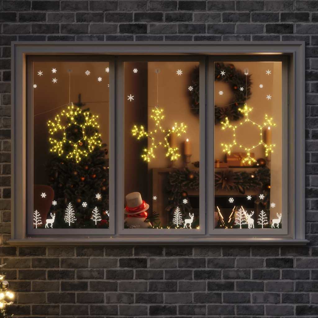 JUNG Vida Weihnachts-Schneeflocke Warmes Weiß 44,5 x 38 cm PVC