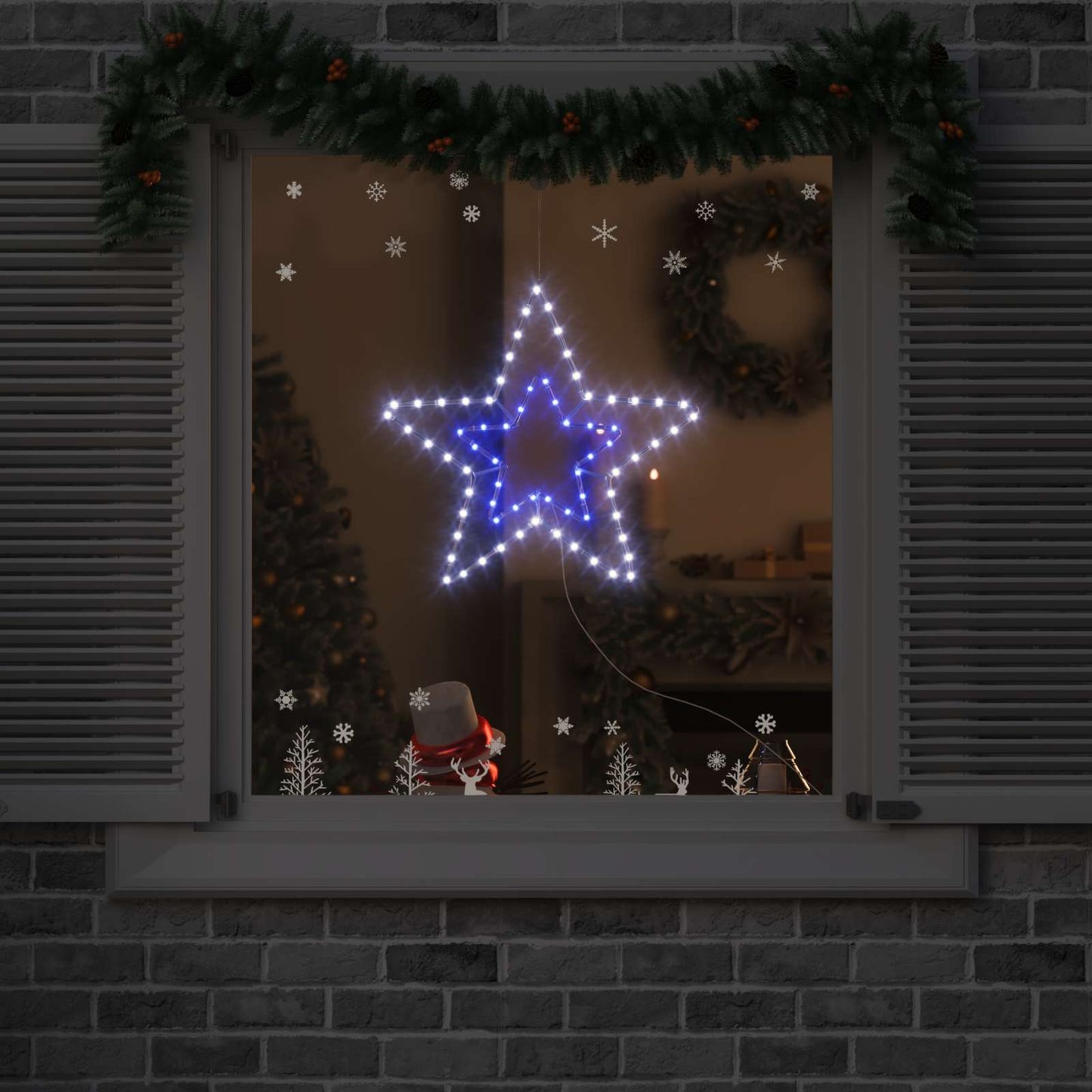 JUNG Vida Weihnachtsstern mit 72 LEDs Kaltweiß 51,5 x 50 x 0,65 cm Eisen