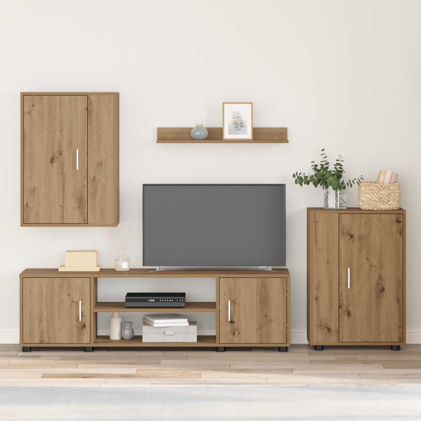 JUNG Vida TV-Schrankset Wandmontiert 4 pcs Artisan-Eiche Holzwerkstoff