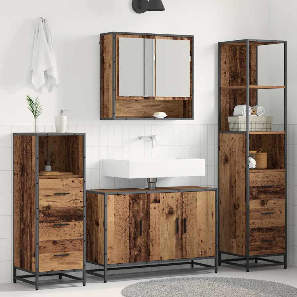 JUNG Vida Badezimmermöbel-Set mit Schubladen 4 pcs Altholz Holzwerkstoff