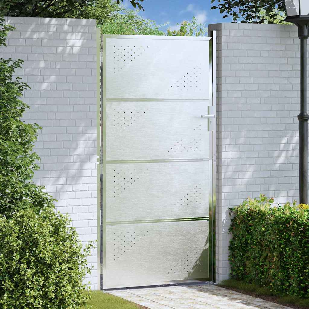 JUNG Vida Gartentor mit Schloss Silber 96 x 180 cm Edelstahl