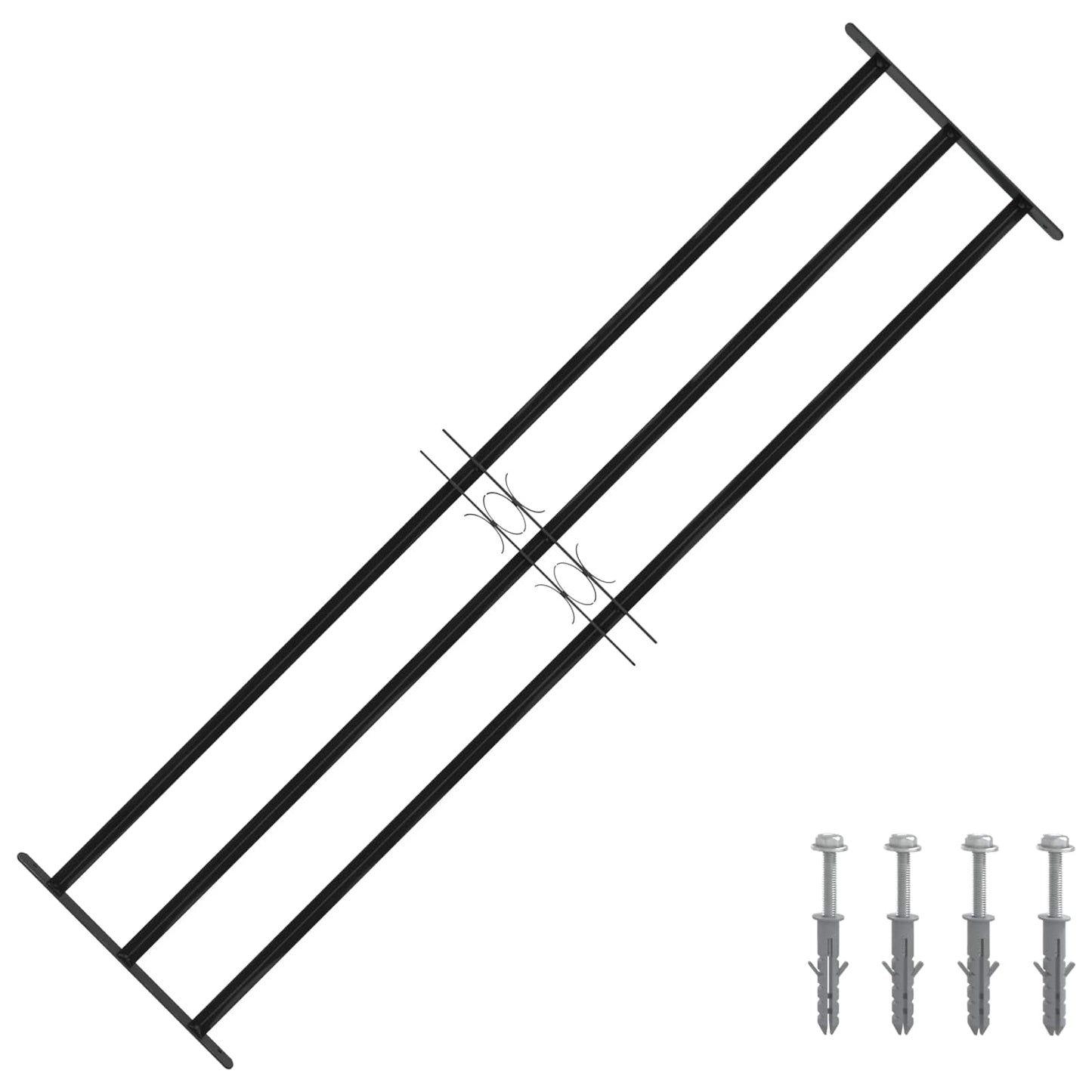 JUNG Vida Fenstergitter Schwarz 174 x 45 cm Pulverbeschichteter Stahl
