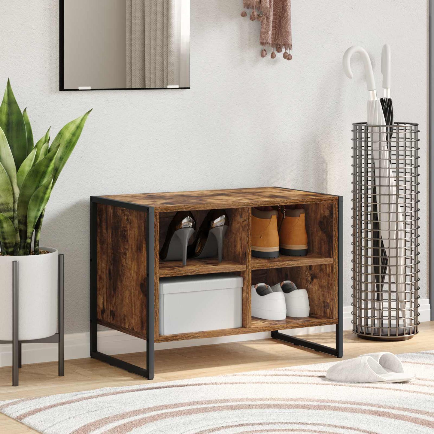 JUNG Vida Schuhschrank Raucharbe 60 x 35 x 44 cm Holzwerkstoff