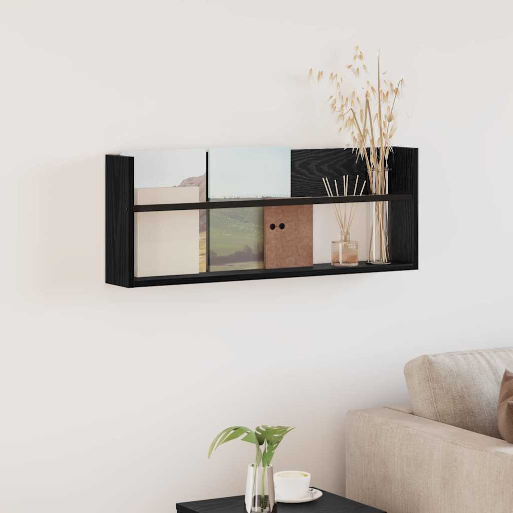 JUNG Vida Magazinregal Schwarz Eichen-Optik 80 x 12 x 30 cm Holzwerkstoff