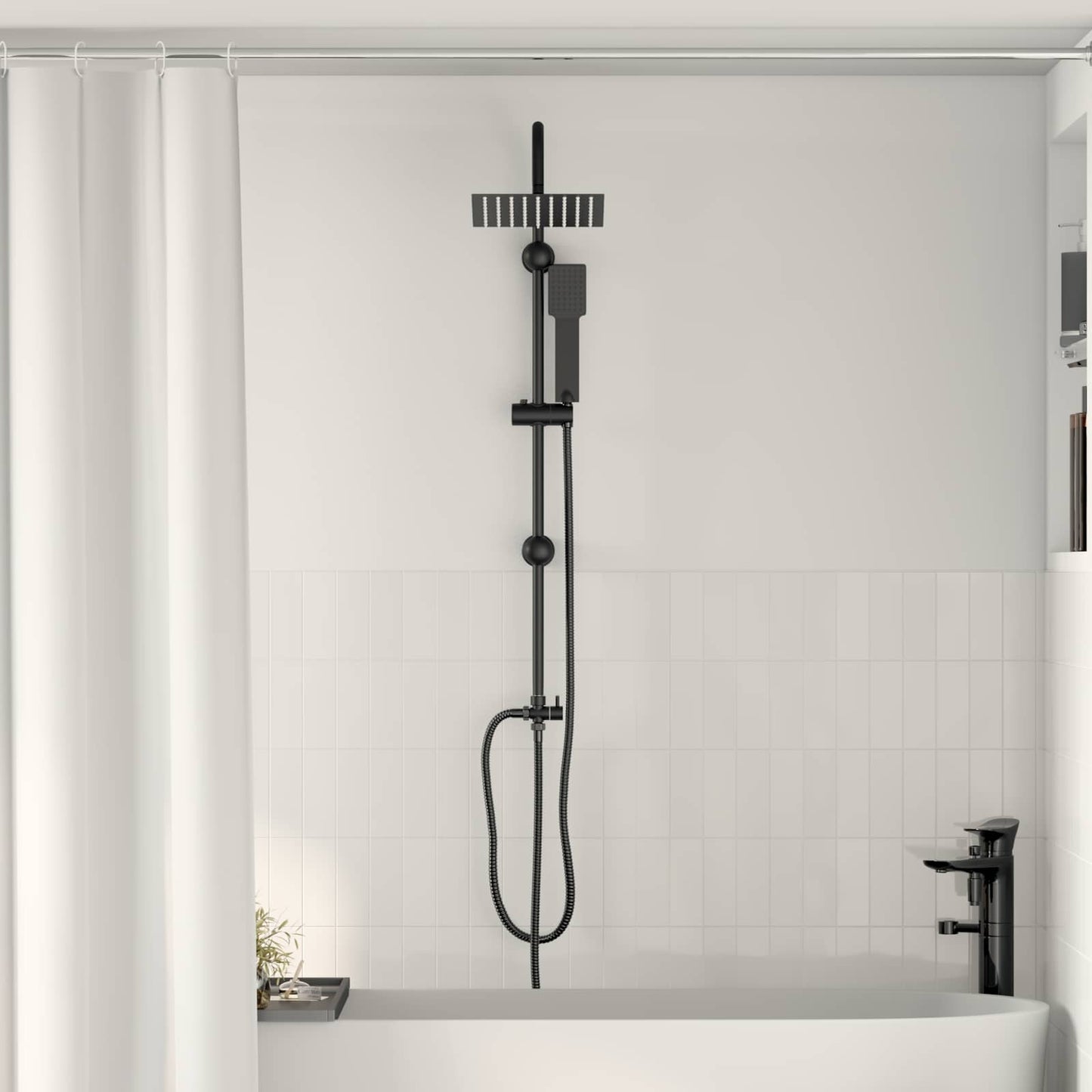 JUNG Vida Duschsystem Schwarz 47 x 20 x 95 cm Edelstahl