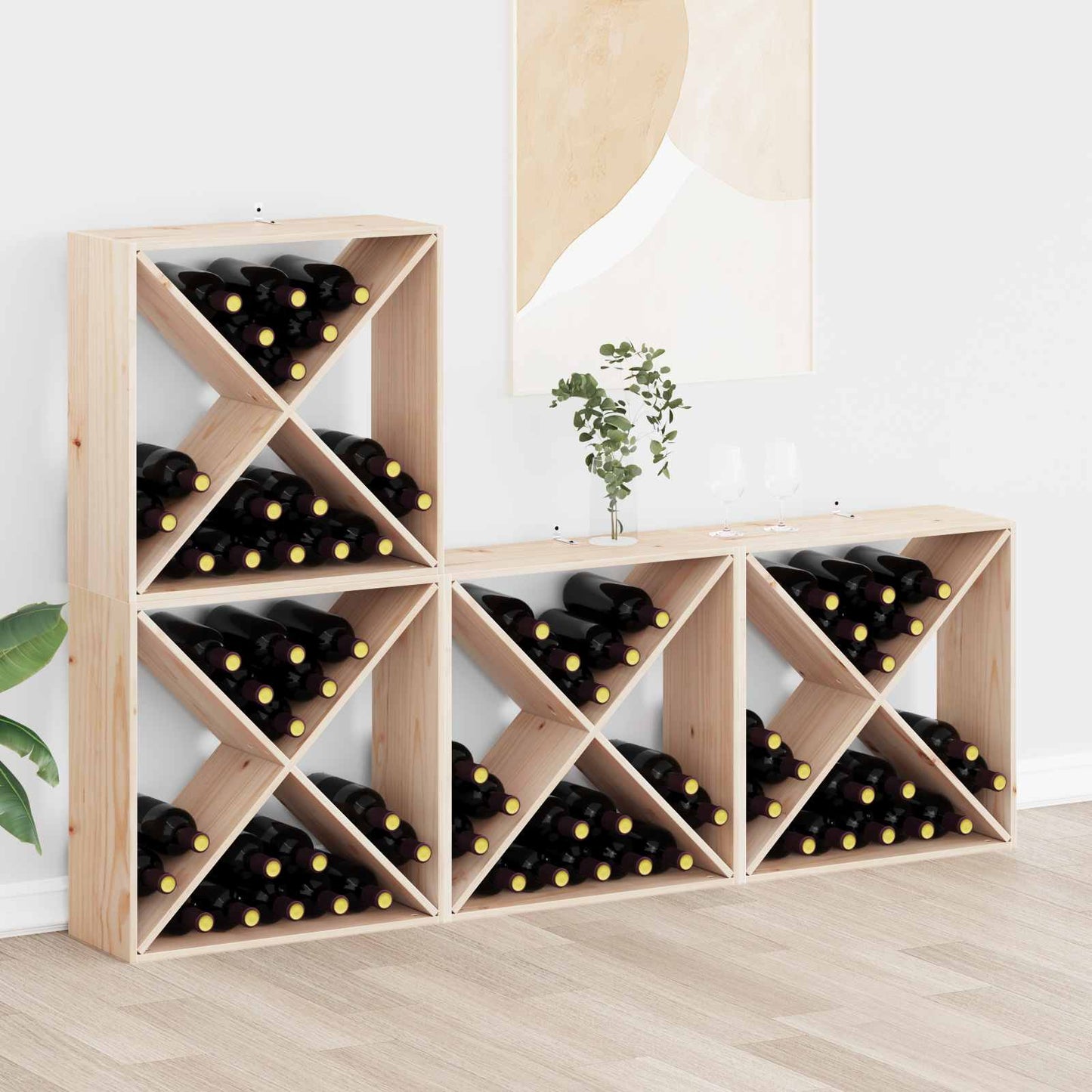 JUNG Vida Weinregal 4 pcs Natur 62 x 25 x 62 cm Massives Kiefernholz