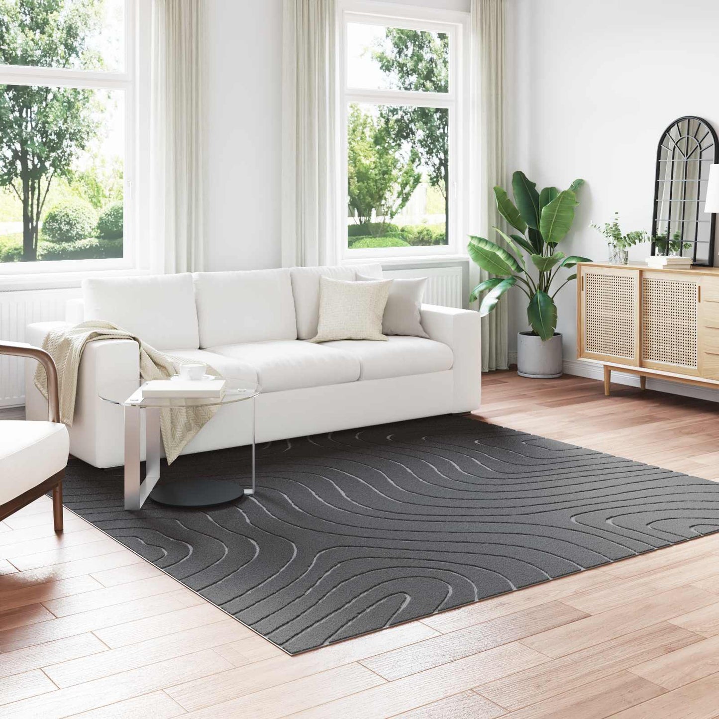 JUNG Vida Bereichsteppiche HUARTE Anthrazit 240 x 240 cm Polyester