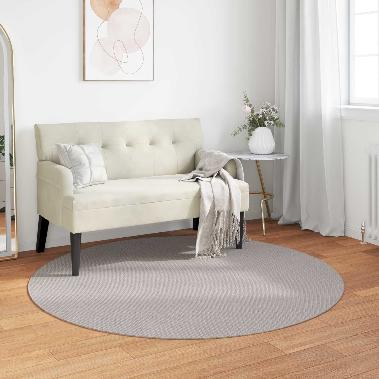 JUNG Vida Bereichsteppiche Rund HUARTE Creme Ø 120 CM Polyester