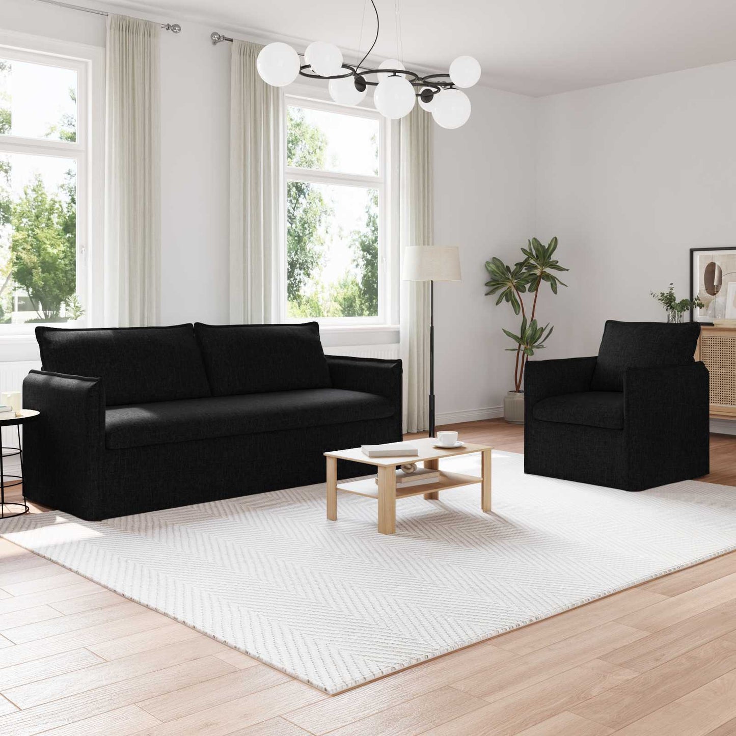JUNG Vida Sofa 2 pcs Schwarz