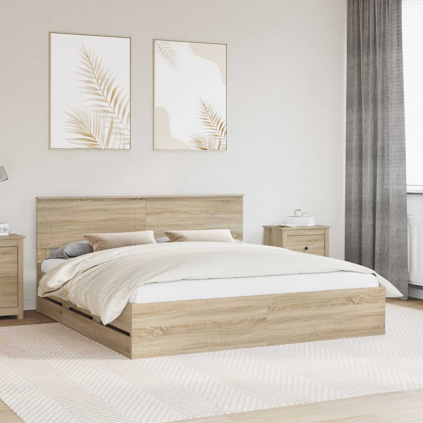 JUNG Vida Bettrahmen Sonoma-Eiche 180 x 200 cm Ingenieurs Holz