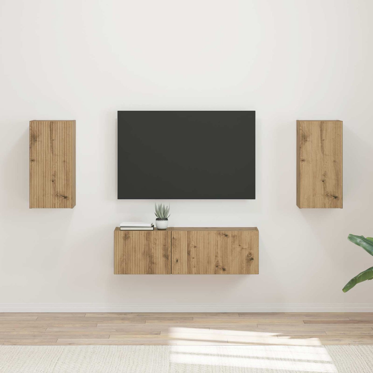 JUNG Vida TV-Wandregal-Set Wandmontiert 4 pcs Artisan-Eiche Holzwerkstoff