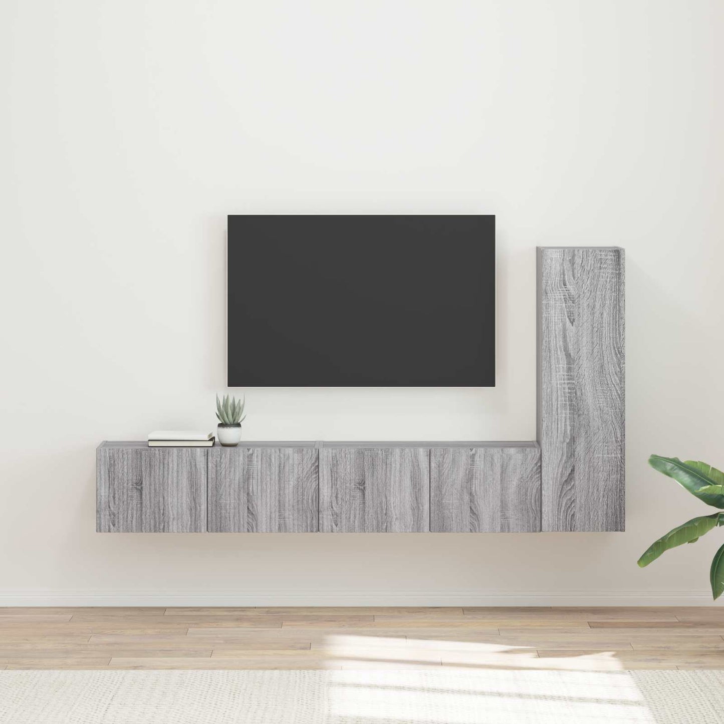 JUNG Vida TV-Schrankset Wandmontiert 3 pcs Graues Sonoma Holzwerkstoff