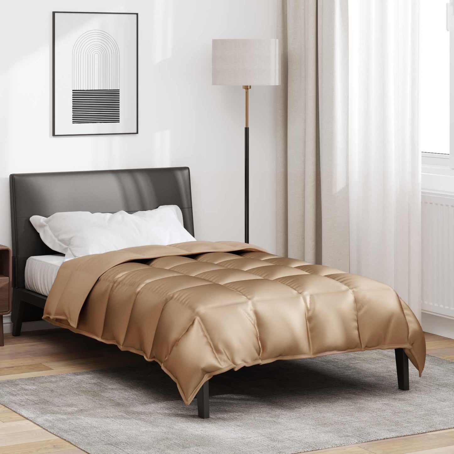 JUNG Vida Winterbettdecke Gold 200 x 155 cm Satin und Mikrofaser