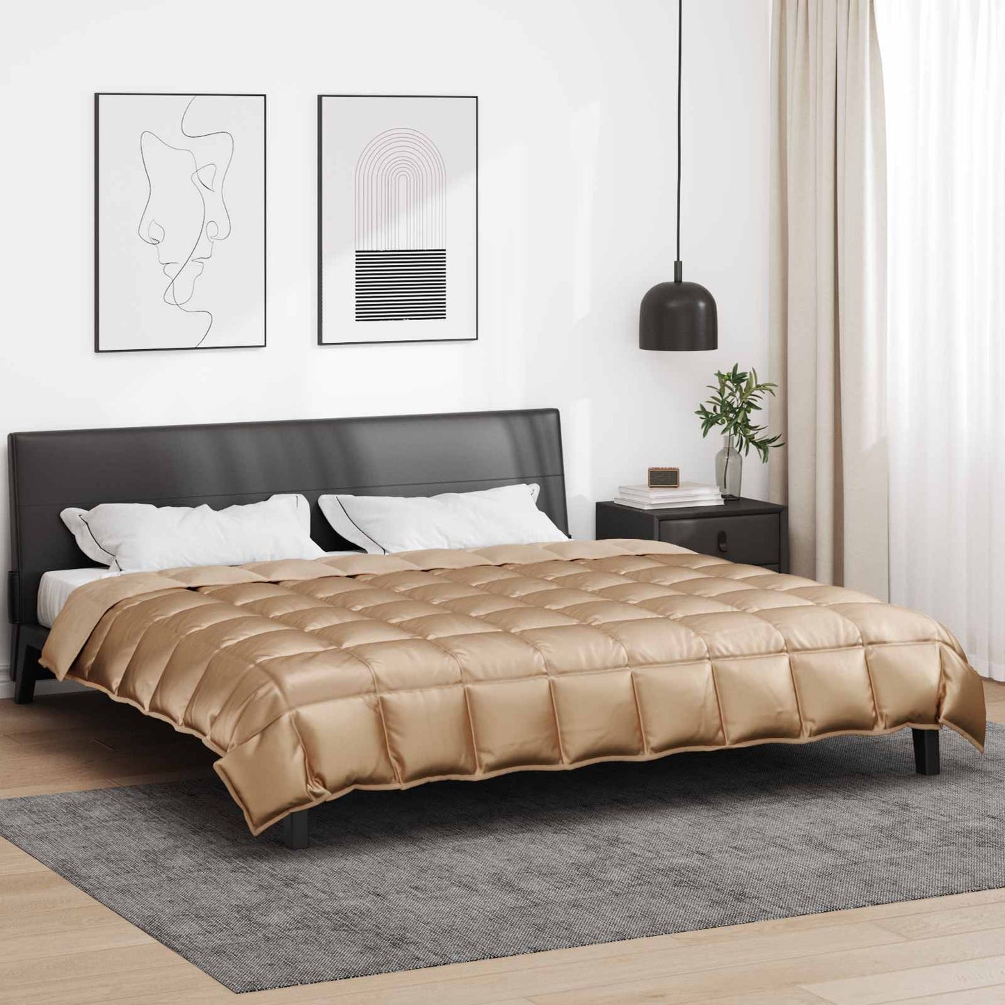 JUNG Vida Winterbettdecke Gold 220 x 260 cm Satin und Mikrofaser