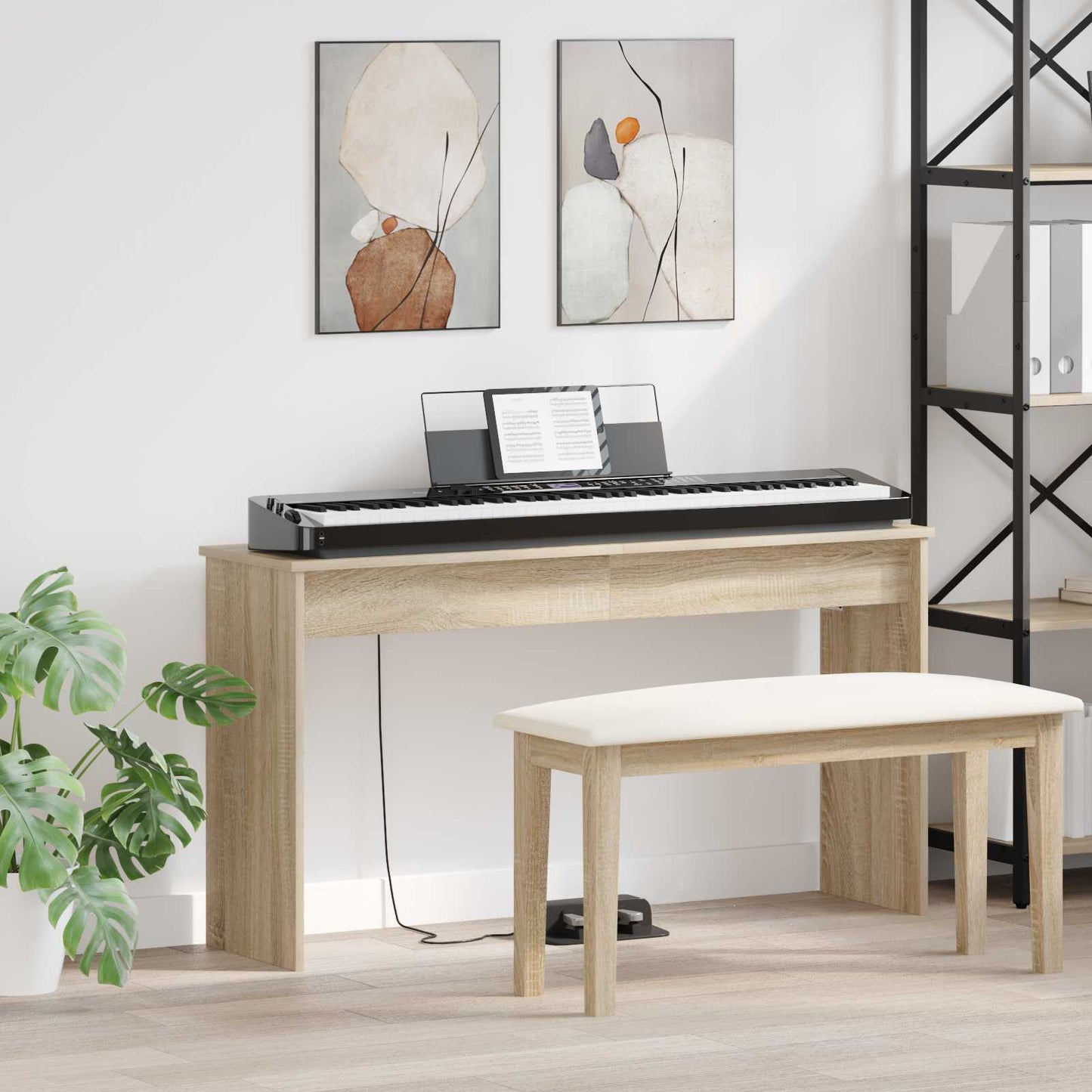 JUNG Vida Klavierständer Sonoma-Eiche 120 x 32 x 64 cm Holzwerkstoff
