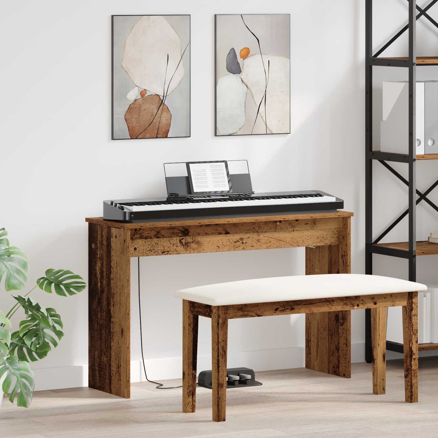 JUNG Vida Klavierständer Altholz 100 x 32 x 64 cm Holzwerkstoff
