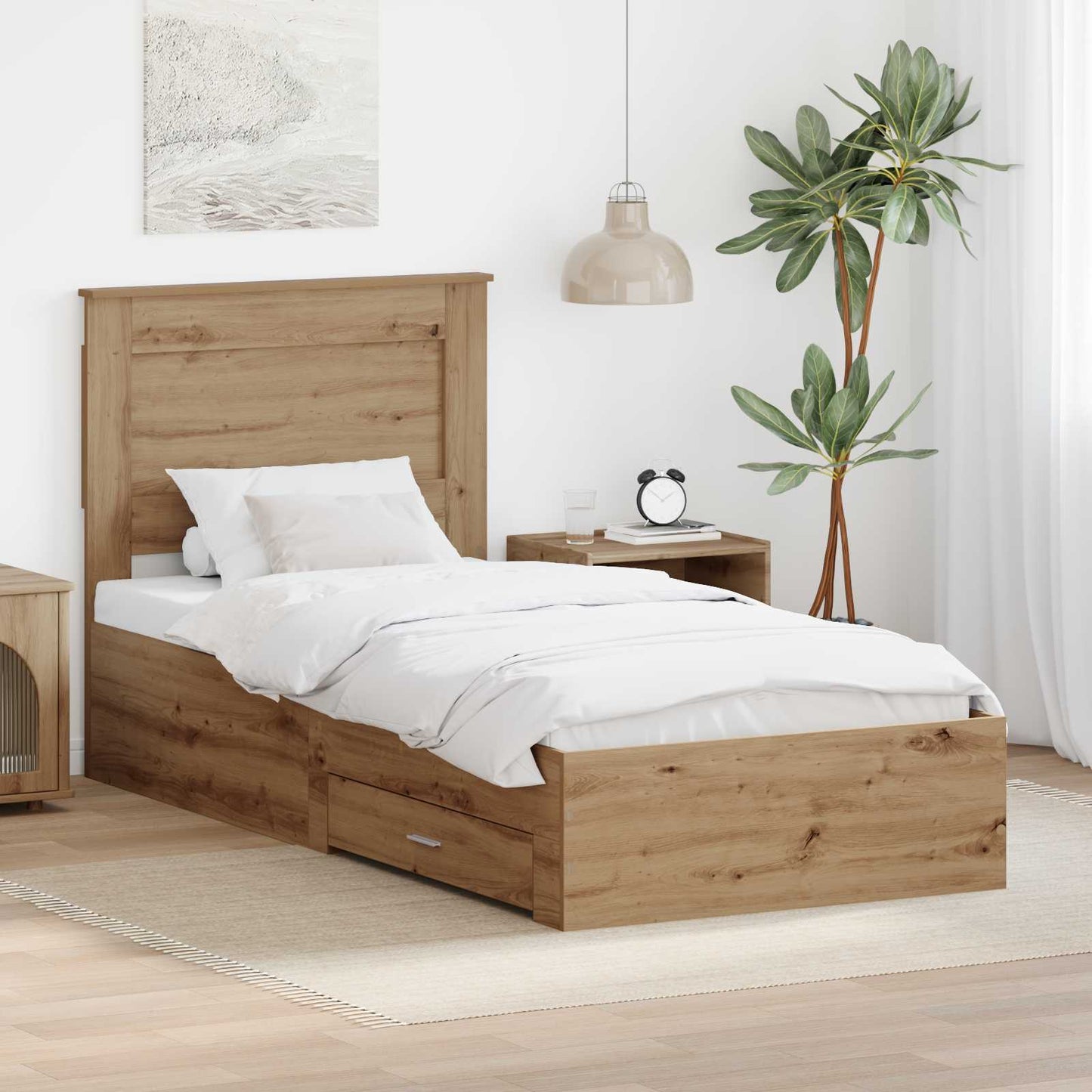 JUNG Vida Bettgestell mit Schubladen mit Kopfteil Holzwerkstoff