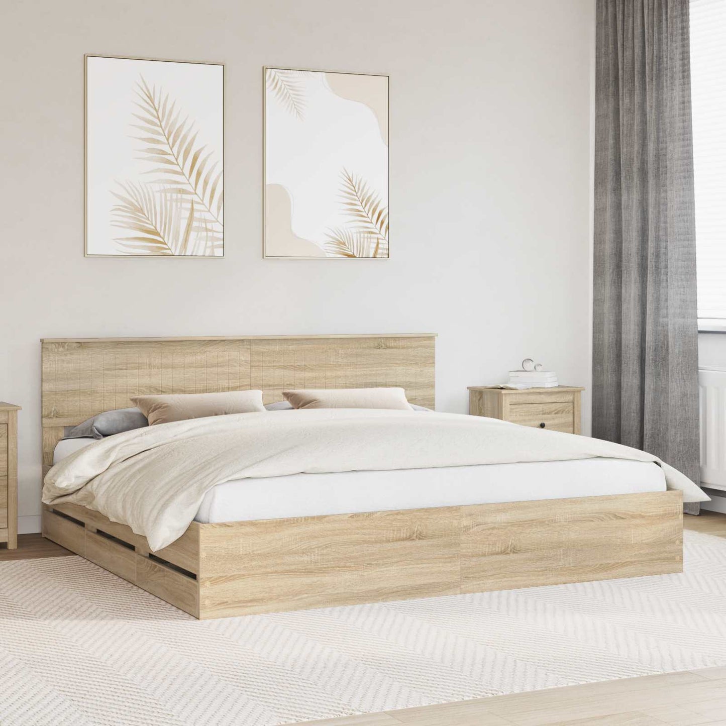JUNG Vida Bettrahmen Sonoma-Eiche 200 x 200 cm Ingenieurs Holz