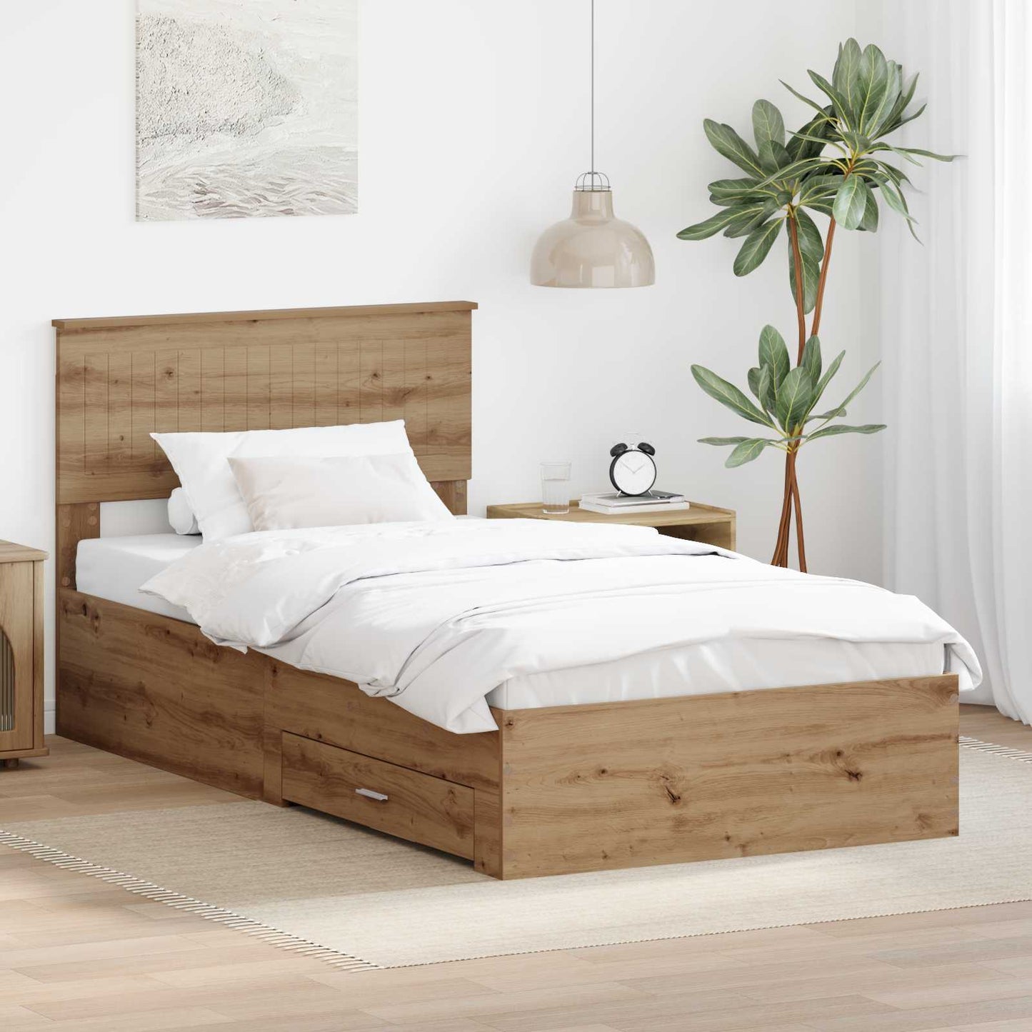 JUNG Vida Bettrahmen Artisan-Eiche 100 x 200 cm Holzwerkstoff