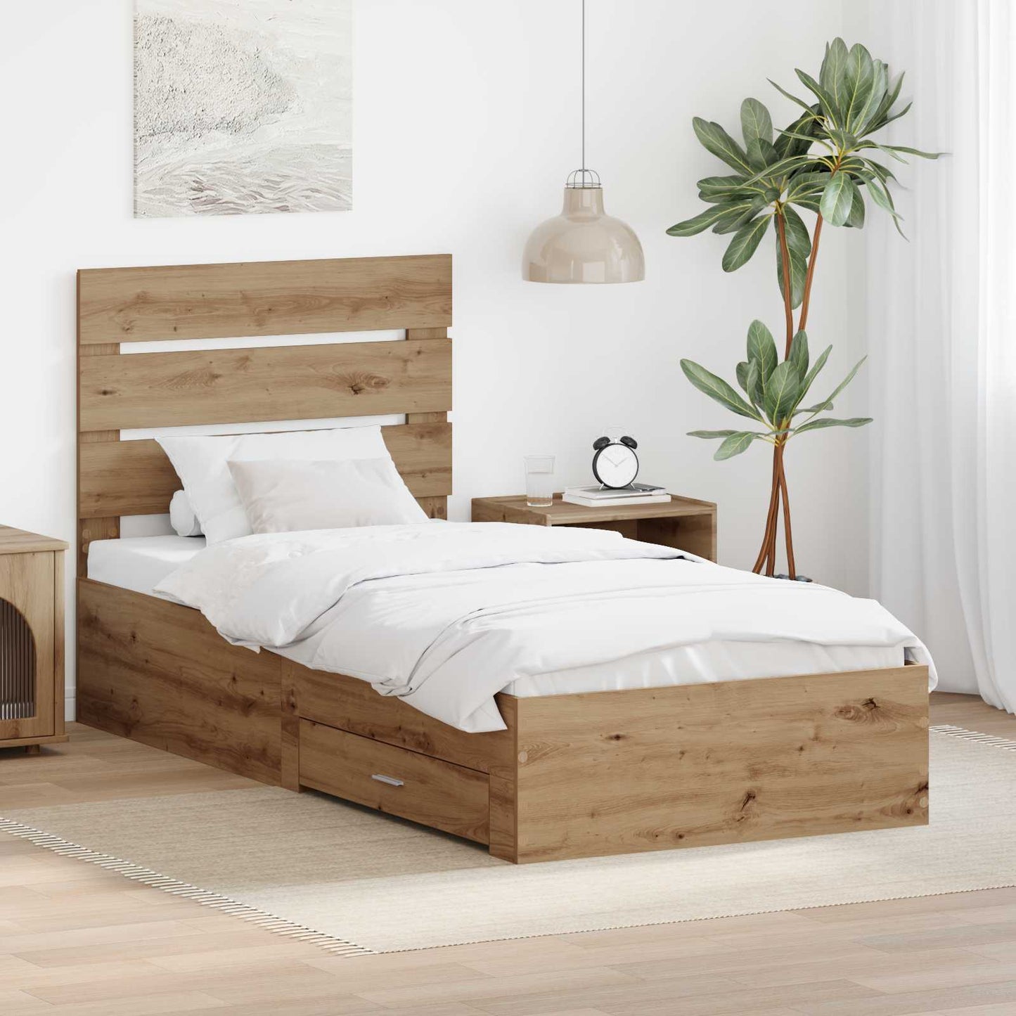JUNG Vida Bettrahmen Artisan-Eiche 100 x 200 cm Holzwerkstoff