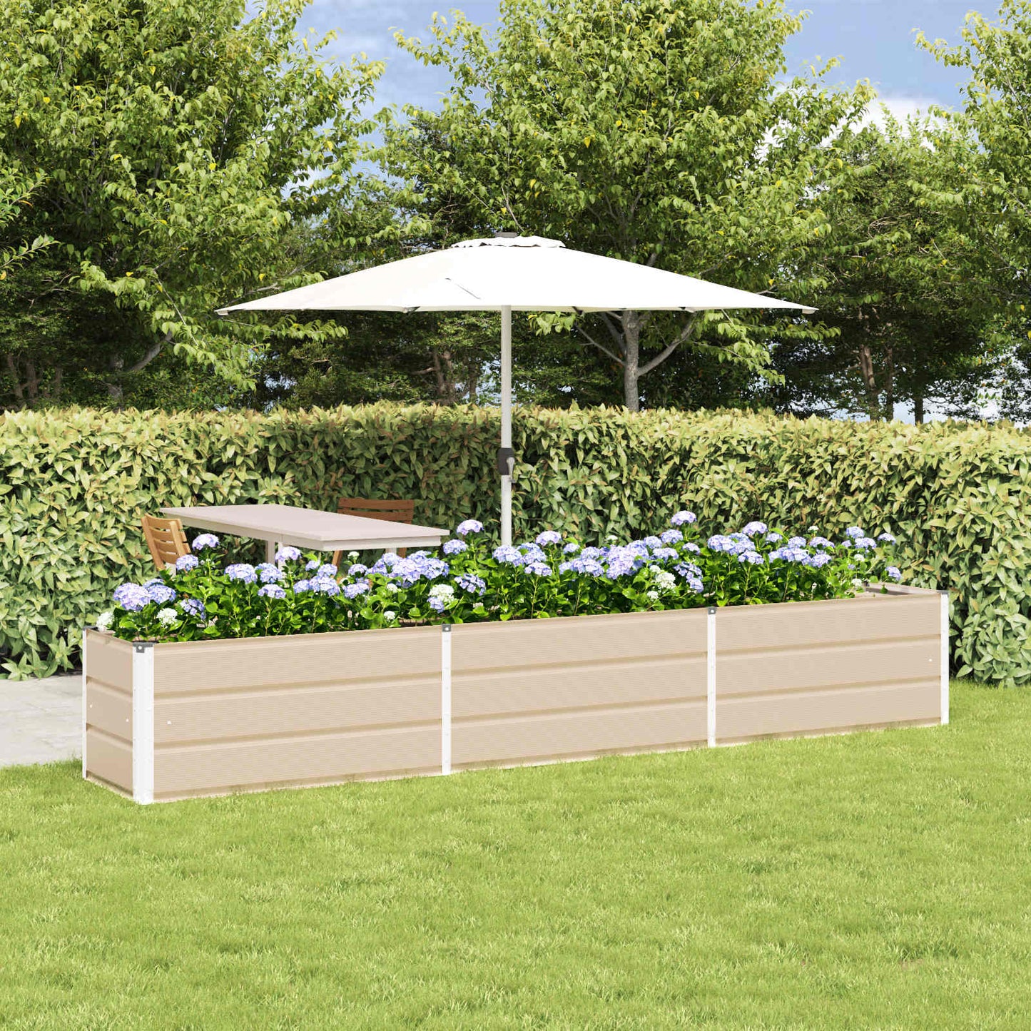 JUNG Vida Pflanzkübel Elfenbein 480 x 50 x 45 cm Verzinkter Stahl