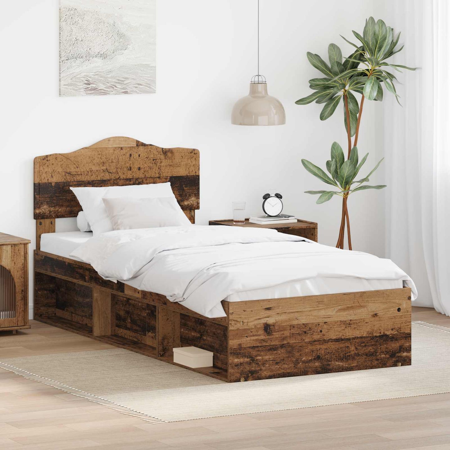 JUNG Vida Bettrahmen Altholz 90 x 200 cm Massives Kiefernholz