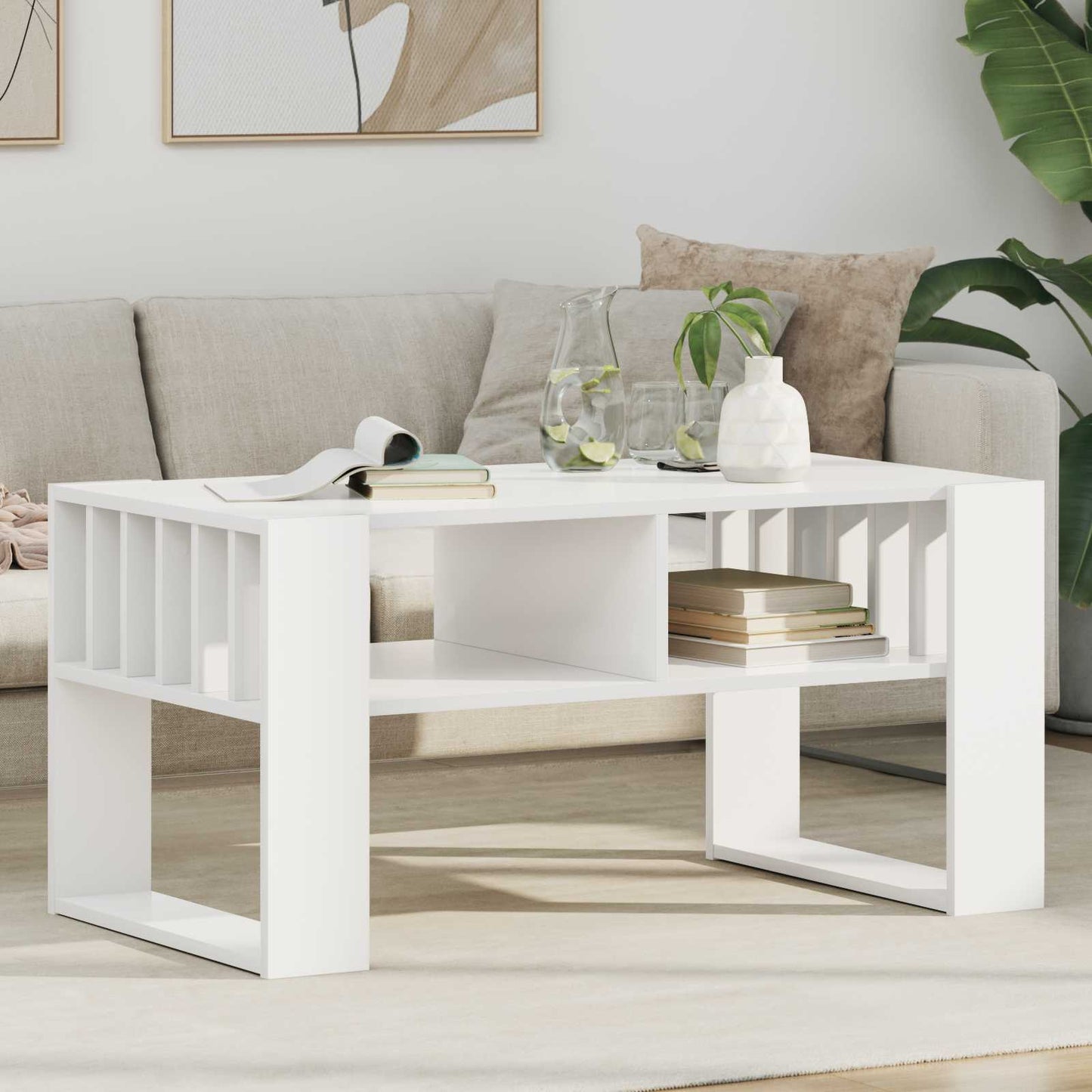 JUNG Vida Couchtisch Weiß 92 x 49,5 x 45 cm Holzwerkstoff