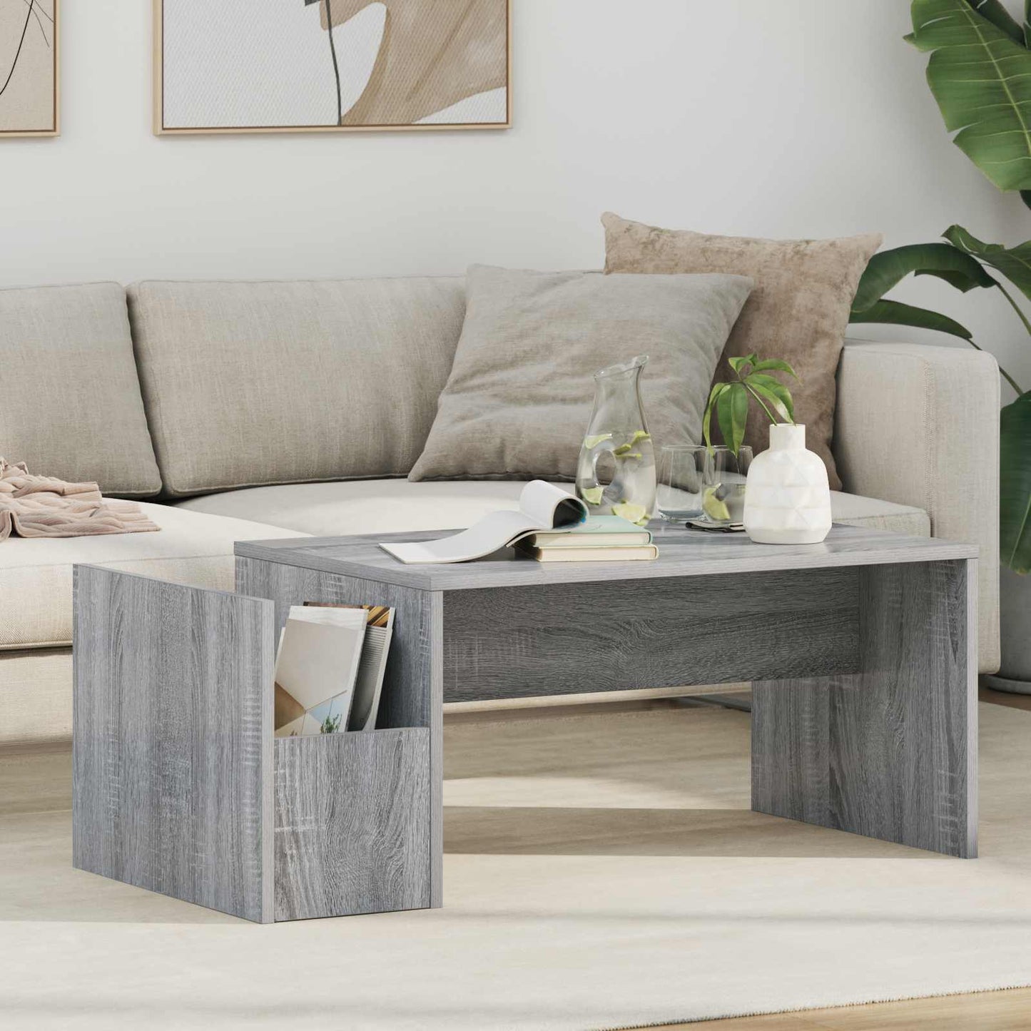 JUNG Vida Couchtisch Graues Sonoma 90 x 45 x 35 cm Holzwerkstoff